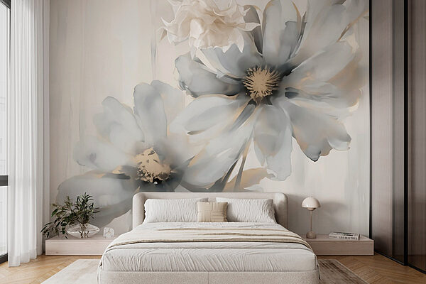 Delicate blooms in soft hues Wall murals Delicate blooms in soft hues