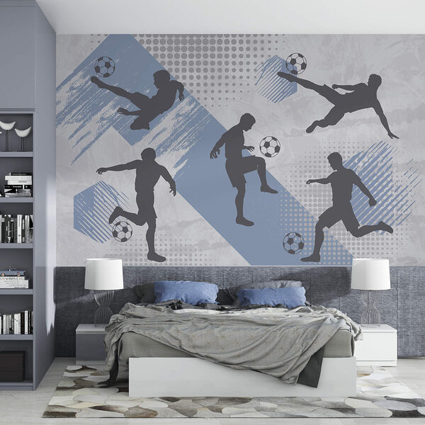 Wall mural Group of men playing football