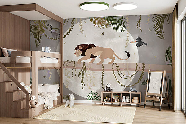 Lion on a tree branch Wall murals Lion on a tree branch