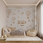 Wall murals Group of hot air balloons and mountains