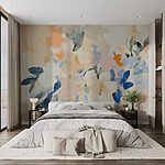 Wall murals Painting of flowers on a white surface