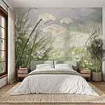 Wall murals Painting of a field of grass