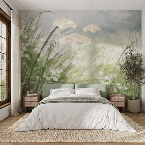 Painting of a field of grass Wall murals Painting of a field of grass