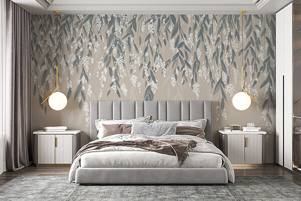 Delicate blooms on soft backdrop Wall murals Delicate blooms on soft backdrop