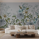 Wall murals Elegant floral design with muted tones