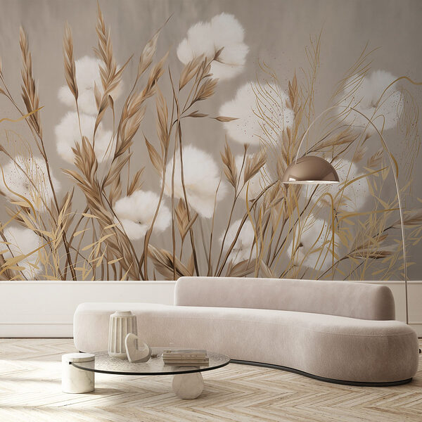 Wall mural Delicate blooms in soft hues
