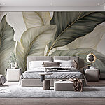 Wall murals Soft tones of lush foliage.