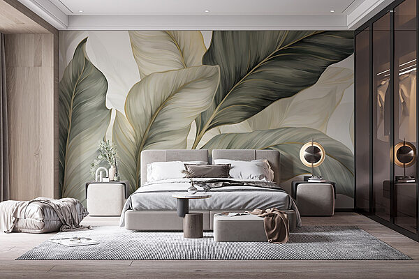 Soft tones of lush foliage Wall murals Soft tones of lush foliage