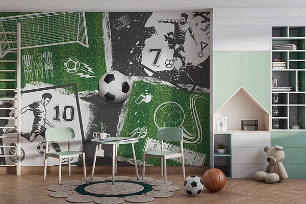 Soccer frenzy on the field Wall murals Soccer frenzy on the field