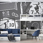 Wall murals Dynamic soccer action and scoring moments