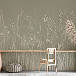 Wall murals Field of grass with flowers