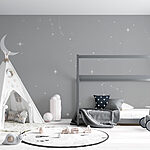 Wall murals Grey sky with stars and moon