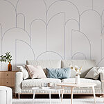 Wall murals White and blue pattern