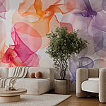 Wall murals Group of flowers in different colors