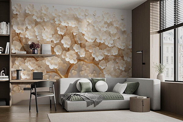 Tree with white flowers Wall murals Tree with white flowers