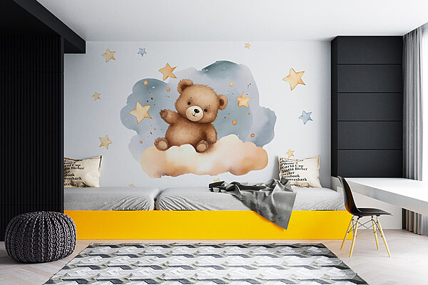 Teddy bear on a cloud Wall murals Teddy bear on a cloud