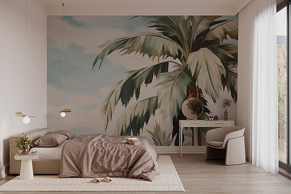 Palm tree with a fruit on top Wall murals Palm tree with a fruit on top