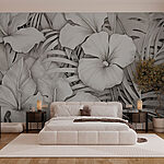 Wall murals Delicate flowers in monochrome hues