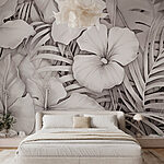 Wall murals Elegant floral design in monochrome tones