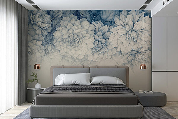 Delicate blooms in soft hues Wall murals Delicate blooms in soft hues