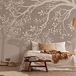 Wall murals Group of trees with birds flying