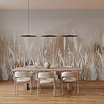 Wall murals White silhouette of grass