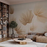 Wall murals Delicate leaves in soft hues