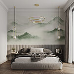 Wall murals Foggy mountain landscape