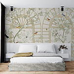 Wall murals Wallpaper with a ladder and birds