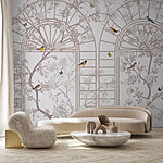 Wall murals Wallpaper with a ladder and birds