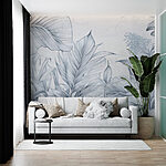 Wall murals Drawing of leaves and flowers