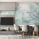Wall murals Delicate leaves in gentle tones
