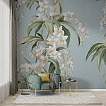 Wall murals Wallpaper with white flowers