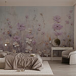 Wall murals Painting of flowers on a wall