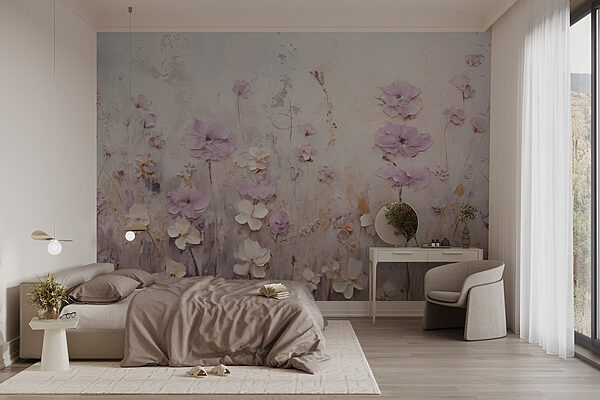 Painting of flowers on a wall Wall murals Painting of flowers on a wall