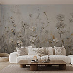 Wall murals Painting of flowers on a wall