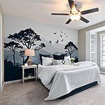 Wall murals Birds flying over a mountain range