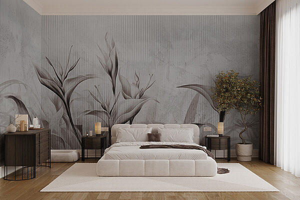 Delicate blooms against a soft backdrop Wall murals Delicate blooms against a soft backdrop
