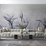 Wall murals Painting of flowers on a wall