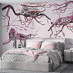 Wall murals Group of leopards lying on a tree branch