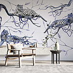 Wall murals Group of leopards lying on branches