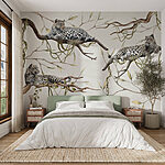 Wall murals Group of leopards lying on branches