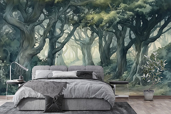 Path through a forest Wall murals Path through a forest