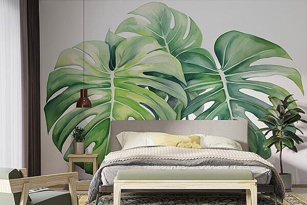 Group of green leaves Wall murals Group of green leaves