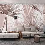 Wall murals Soft shadows of palm leaves.