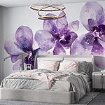 Wall murals Group of purple flowers