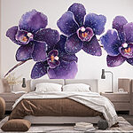 Wall murals Group of purple flowers
