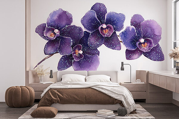 Group of purple flowers Wall murals Group of purple flowers