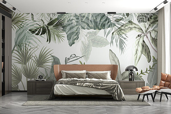 Lush greenery fills the background Wall murals Lush greenery fills the background