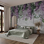 Wall murals Delicate blooms on soft fabric